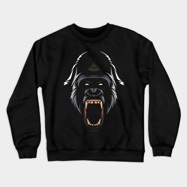 Tribal Gorilla Crewneck Sweatshirt by albertocubatas